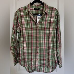 Green plaid Ralph Lauren shirt brand new with tags